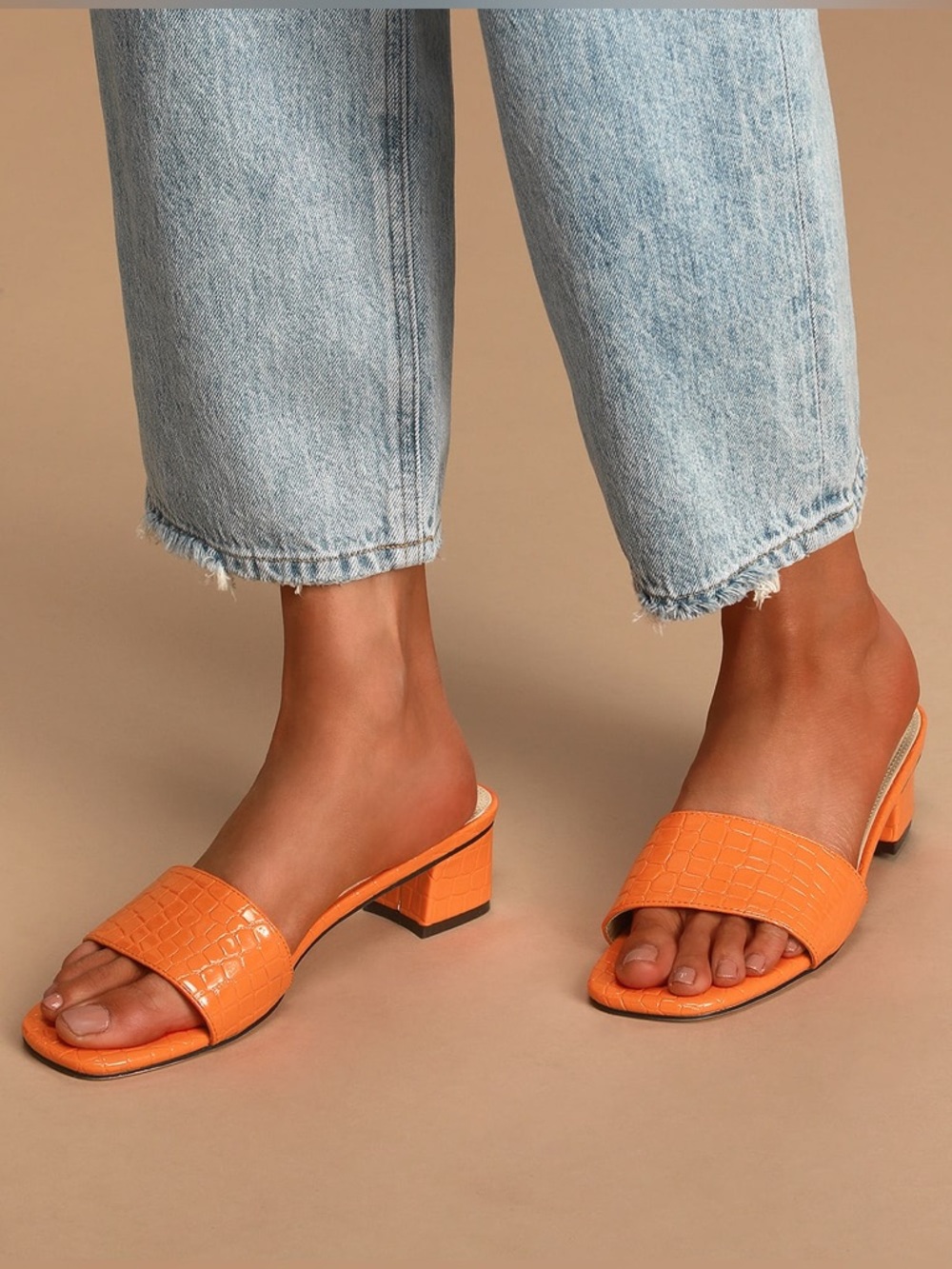 Lulus orange croc heels